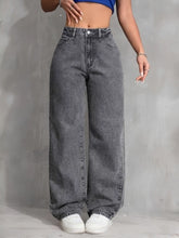 Calça Wide Leg Jeans Feminina Cintura Alta Pantalona