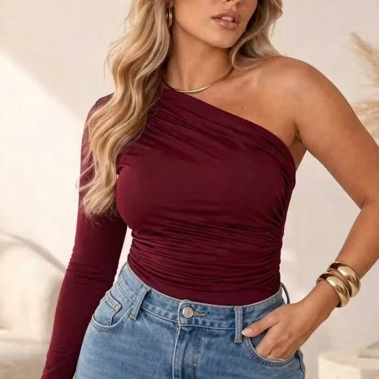 Body feminino drapeado mula manca moda gringa